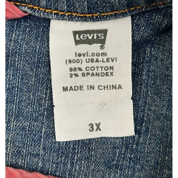 Vintage Levis Denim Jean Jacket Women's 3X Blue Western Outdoors Button Up - Picture 5 of 8
